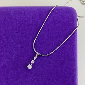 💛 Classic Sterling Silver CZ Journey Pendant Necklace
